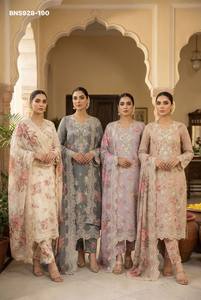 Diseño moderno, última colección, chifón de cristal con adornos Khatli y bordados con lentejuelas, traje Salwaar y dupatta, proveedor indio. - Product Image 5