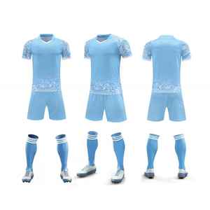 เสื้อผ้ากีฬาโพลีเอสเตอร์ 100% ระบายอากาศได้ดี ขายดี พร้อมชุดยูนิฟอร์มแบบกำหนดเองได้ ชื่อทีม แขนสั้น ชุดฟุตบอล - Product Image 4