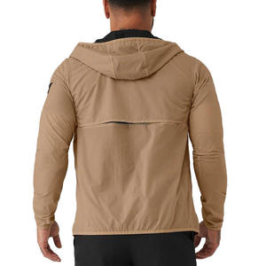 Veste coupe-vent à capuche pour homme, vert clair, fermeture éclair, fine, sportive, pour le printemps et les activités de plein air - Product Image 6