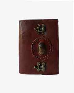 Stone Leather Journal Handmade Vintage Brass Latch Spell <b>Book</b> Antique Grimoire Notebook Wicca Diary Fantasy Writing Journal - Product Image 4