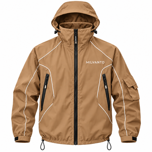 เสื้อแจ็คเก็ตกันลมมีฮู้ดสำหรับผู้ชาย Camel Custom Logo น้ำหนักเบา กันลม เหมาะสำหรับกิจกรรมกลางแจ้ง พร้อมแถบสะท้อนแสง - Product Image 1