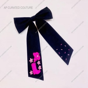 Todo el camino desde la India, lazos de cocodrilo, tela de algodón adornada a mano y cuentas, lazo de cola de cocodrilo para niñas con los mejores diseños - Product Image 4