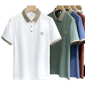 Camiseta de Golf de Algodón para Hombre, Antiarrugas, con Diseño Geométrico Personalizado, Estampada - Product Image 1