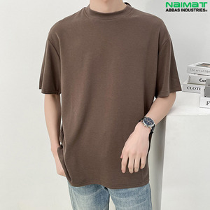 Camiseta Casual Lisa de Algodón 100% para Hombre, Corte Ajustado Personalizado, Ropa Urbana con Estampado, Prenda Ligera de Verano, Tops Lisos - Product Image 4