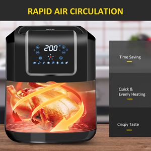 1700W friggitrice ad aria con Display digitale da forno 6.9 da un quarto cestello antiaderente regolabile a 360 gradi con circolazione dell'aria a basso contenuto di grassi - Product Image 2