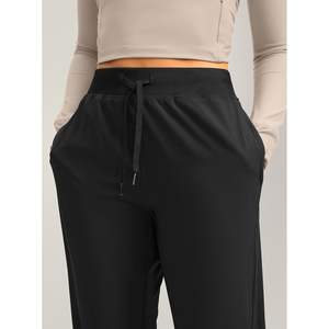 2025 femmes léger Gym Joggers pantalon fermeture éclair poches décontracté entraînement athlétique Joggers en noir - Product Image 6