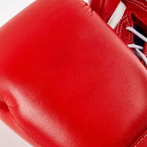 ถุงมือชกมวยหนังวัวแท้คุณภาพเยี่ยมแบบผูกเชือก ขายดี รุ่น CP-BG-63 เหมาะสำหรับฝึกซ้อมและแข่งขันคิกบ็อกซิ่ง - Product Image 3