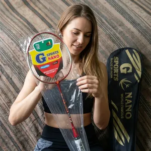Badminton Racket Set <b>Iron</b> and Steel Frame Carbon Fiber Shaft <b>Lightweight</b> PU Grip - Product Image 6