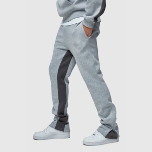 กางเกงวอร์มผ้าฟลีซเอวสูงสำหรับผู้ชายกางเกงลำลองสไตล์ฮิปฮอปสไตล์ฮิปฮอปสไตล์สตรีทแบบซ้อนกันโลโก้3D ตามสั่ง - Product Image 1