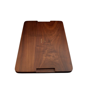 Plateau rectangulaire en bois haut de gamme avec poignée, style basique personnalisé, couleur noyer, écologique, antibactérien, qualité alimentaire, usage commercial - Product Image 2