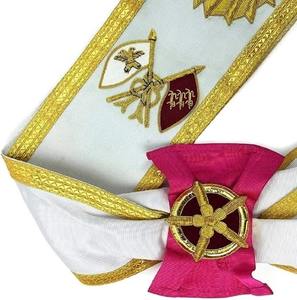 สายสะพายตราสัญลักษณ์โรสครัวซ์ ระดับ 33 ของสมาคมเมสัน คุณภาพสูงมาก สายสะพายระดับ 33 สวยงามด้วยริบบิ้นสีขาว - Product Image 4