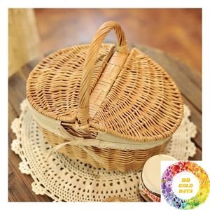 Panier en rotin tressé à la main du Vietnam, grand et petit, panier rustique en osier avec poignée pour la décoration de la maison de style campagnard et le rangement de la cuisine - Product Image 3