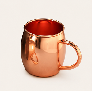 Pure Solid Copper Moscow Mule Mug with Brass Handle Handcrafted Artisanal Copper <b>Cup</b> for Chilled Cocktails Beer & <b>Cold</b> Beverages - Product Image 1