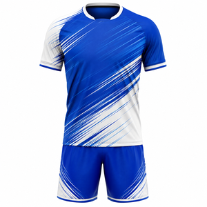 ชุดฟุตบอลแบบกำหนดเอง เสื้อฟุตบอล กางเกงขาสั้น พิมพ์ลายแบบ Sublimation ชุดทีม OEM เสื้อผ้ากีฬาแห้งเร็วสำหรับฤดูร้อน ขายส่ง - Product Image 1
