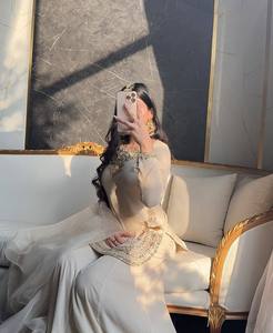 Salwar Kameez de Seda Satinada Coreana Moderna y Lujosa para Eid y Ramadán, con Bordado Zari y Trabajo de Espejo, de Secado Rápido, Elegante, para Bodas Indias - Product Image 3