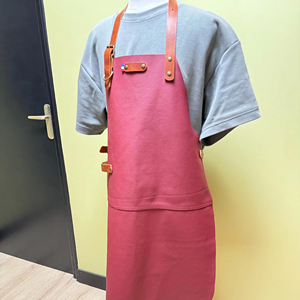 Cafe Staff Custom Logo Bulk Wholesale Supplier Durable Adjustable Leather <b>Apron</b> for <b>BBQ</b> LPN-0305 - Product Image 1