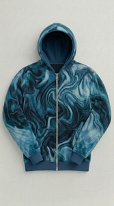 Sudadera con capucha y cremallera completa, de algodón premium, estilo oversize, para hombre y mujer, ropa urbana personalizada. - Product Image 4