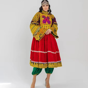 Vestido Afgano Kuchi con Bordado y Encajes, Personalizado para Mujer, de Alta Calidad, Estilo Afgano, Trajes Tribales Cómodos, Superventas - Product Image 1