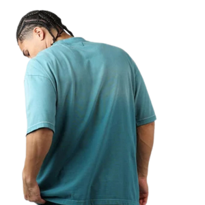 Camiseta de cuello redondo oversize para hombre, manga corta, hombros caídos, corte relajado, estilo casual urbano, venta al por mayor, camiseta básica de moda personalizada - Product Image 4