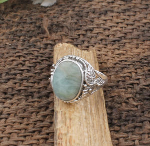 Bague en Amazonite Naturelle, Argent Sterling 925, Faite à la Main, Coupe Coussin, Pierre de l'Espoir, Style Bohème, Cadeau Unique pour Elle - Product Image 4