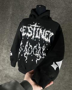 เสื้อฮู้ดดี้ทรงบ็อกซี่แบบซิปสำหรับผู้ชาย ผ้าฝ้ายเฟรนช์เทอร์รี่หนาพิเศษ 500 GSM แต่งลายปักแบบแอพพลิเคชั่น สไตล์วินเทจ ดีไซน์ทำเก่า - Product Image 6