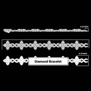 Bracelet hip hop RTS en forme de trèfle pour homme et femme, serti de diamants moissanite, avec diamants bleus et diamants blancs, et un symbole de l'infini. - Product Image 6