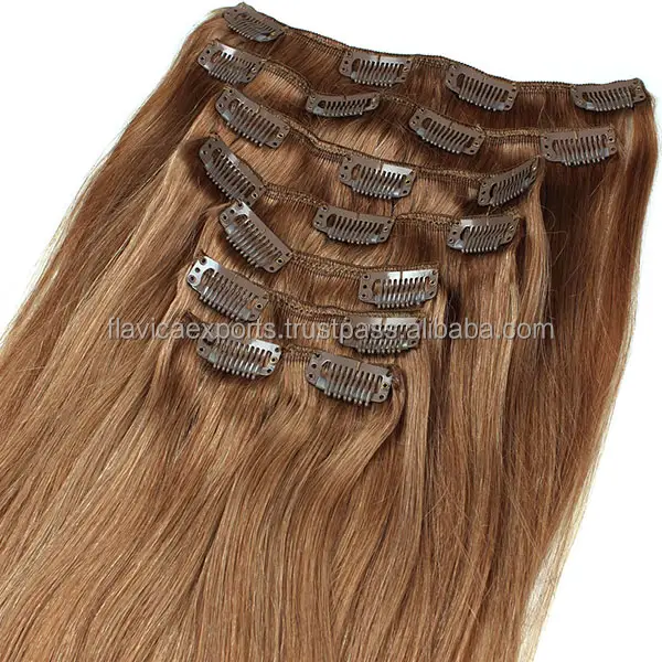 Натуральные человеческие волосы на заколке для наращивания волос в цвете, натуральные коричневые, от восточных волос