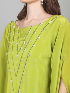 Conjunto de caftán modesto para mujer con cuentas en el cuello, elegante vestimenta tradicional con diseño exclusivo. - Product Image 6