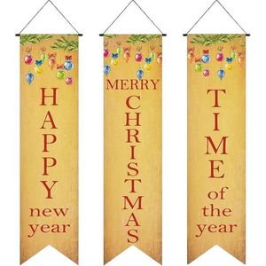 Striscione Vintage di Buon Natale da Appendere, Decorazioni Retrò Nostalgiche Tradizionali in Stile Vittoriano per Feste - Product Image 1