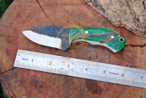 Cuchillo de Desollado de Damasco Hecho a Mano Directo de Fábrica – Cuchillo EDC para Camping con Mango de Resina - Product Image 4