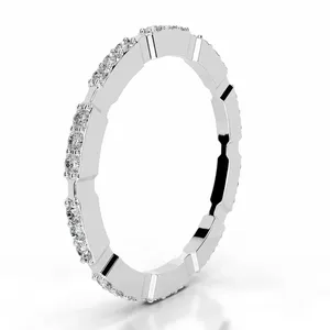 Bague de mariage Velmora avec diamant de laboratoire rond certifié IGI - Product Image 1