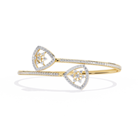 Bracelet jonc de luxe en argent 925 avec moissanite, design bouclier à coupe triangulaire, pour femme, à porter au quotidien