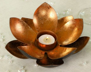 Handmade <b>Copper</b> Lotus Flower Tealight Candle Holder Decorative <b>Table</b> Centerpiece for Wedding Home Decor Bulk - Product Image 3