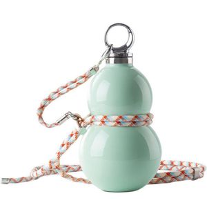 Borraccia Termica a Forma di Zucca in Acciaio Inossidabile, 520ml Verde Chiaro, Capacità 20oz/30oz, Forma Dritta per Bevande Calde/Fredde - Product Image 1