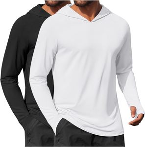Sudadera con Capucha para Hombre, Tendencia 2026, Manga Larga, Estilo Raglán, Color Sólido, Secado Rápido, Tejido de Punto, Corte Regular, Informal, para Verano - Product Image 1