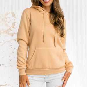 Ensemble sweat à capuche et pantalon de survêtement décontracté en laine et coton tricoté pour femme, respirant, à manches longues, avec fermeture éclair, qualité supérieure, personnalisable, vente en gros - Product Image 1