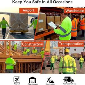 Sudadera de Seguridad Reflectante para Trabajo, Ropa de Trabajo para Hombre, Suéter de Punto, ANSI Clase 1, Impermeable, con Luz LED Intermitente, Transpirable, Ligera, Tallas Grandes - Product Image 4