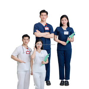 VN FACTORY uniforme de gommage extensible ensemble d'infirmière style femmes vêtements d'infirmière hôpital beauté médecin blouse de laboratoire usine FMF quantité minimale de commande LOW - Product Image 1