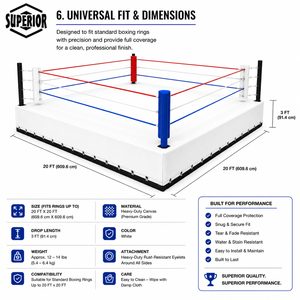Service OEM ODM, toile de ring de boxe standard de compétition, durable, facile à nettoyer, revêtements de sol pour ring de boxe par Superior - Product Image 6