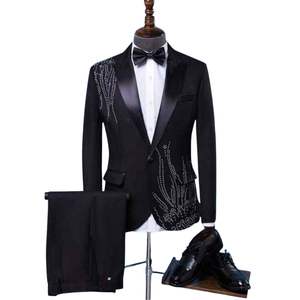 Traje de esmoquin de tres piezas para hombre, color blanco cálido, con solapa tipo chal, para fiesta formal, celebración, boda, trajes de novio - Product Image 6