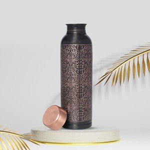 Satin Finish <b>Copper</b> <b>Water</b> <b>Bottle</b> Modern Matte Design Ayurvedic Drinking <b>Bottle</b> for Office Gym Travel and Gifting Use - Product Image 1