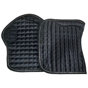 Spain Horse Dressage Saddle <b>Pad</b> Custom Design Quilted Satin Rhinestone Trim Strong English Equestrian Style Horse Riding - Product Image 6