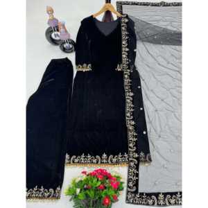 Conjunto de ropa de fiesta para mujer de diseñador Plazzo Dupatta - Product Image 3