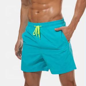 Short de plage avec poches latérales pour hommes Short pour homme en coton multicolore à séchage rapide Short de bain pour homme uni - Product Image 5