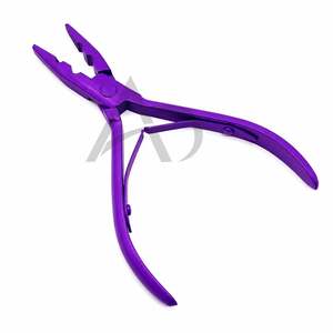 Pince à micro-perles à deux trous pour extensions capillaires en acier inoxydable, personnalisable avec logo, instrument de beauté, service OEM - Product Image 1