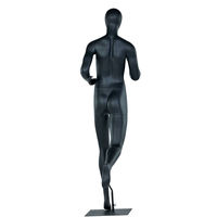 Mannequin de sport en fibre de verre noir, modèle femme, corps entier, tête détachable, pour présentation de vêtements de sport