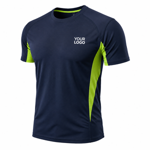 Men's Performance Gym Shirt Short Sleeve Quick Dry Breathable Moisture Wicking Lightweight Stretch Custom <b>Logo</b> - Product Image 3