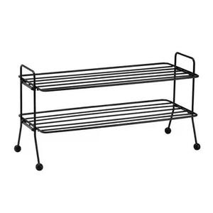 Modern 2 Tier Black Metal Shoe Rack Stackable Footwear Organizer Stand Multi Layer <b>Storage</b> Shelf For Entryway Home Furniture - Product Image 4