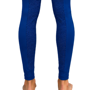Leggings d'équitation taille haute bleu roi pour femmes, pantalons d'équitation extensibles texturés avec poches avant - Product Image 6