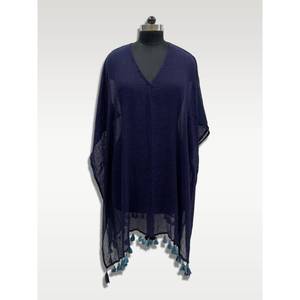 Cotton Woven Women's Kimono with Floral Print Contrast Color Long Sleeves - Product Image 1